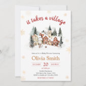 It Take a Village Winter Baby Shower Kaart (Voorkant)