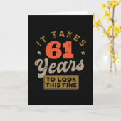 It takes 61 Years to look this fine Greeting Card Kaart (Gele Bloem)
