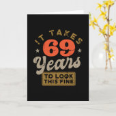 It takes 69 Years to look this Greeting Card Kaart (Gele Bloem)