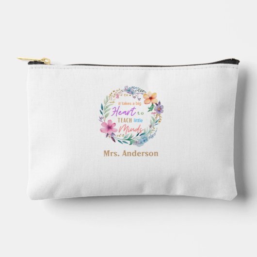 "It Takes a Big Heart" Bloemen, cadeau voor leerkr Etui (Voorkant)