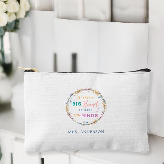 "It Takes a Big Heart" Bloemen, cadeau voor leerkr Etui