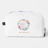 "It Takes a Big Heart" Bloemen, cadeau voor leerkr Toilettasje (Voorkant)