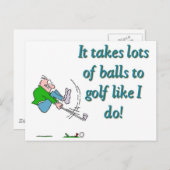 It takes a lot of balls to golf like I do Briefkaart (Voorkant / Achterkant)