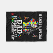 It Takes A Special Dad To Hear What A Son Cannot S Fleece Deken (Voorkant (Horizontaal))