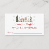 It Takes a Village Baby Shower Diaper Raffle Informatiekaartje (Voorkant)