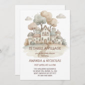 It Takes A Village Baby Shower Kaart (Voorkant / Achterkant)