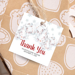 It Takes a Village Baby Shower Square Bedankjes Labels