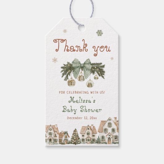 It Takes a Village Baby Shower Thank You Cadeaulabel (Voorkant)