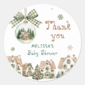 It Takes a Village Baby Shower Thank You  Ronde Sticker (Voorkant)