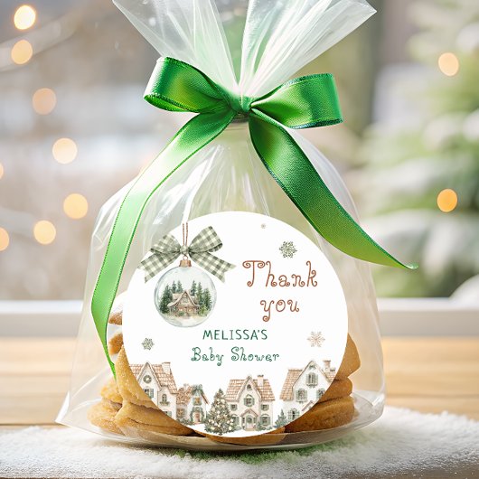 It Takes a Village Baby Shower Thank You  Ronde Sticker