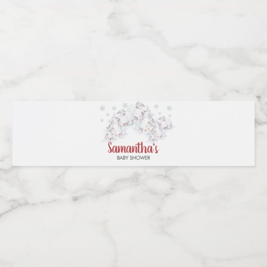 It Takes a Village Baby Shower Waterfles Etiket (Enkel label)