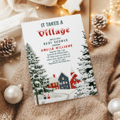 It Takes a Village Baby Shower Winter Snowy Kaart