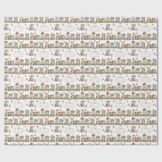 It Takes a Village Baby Shower Wrapping Paper Cadeaupapier (Vlak)