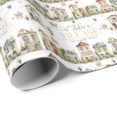 It Takes a Village Baby Shower Wrapping Paper Cadeaupapier (Rol Hoek)