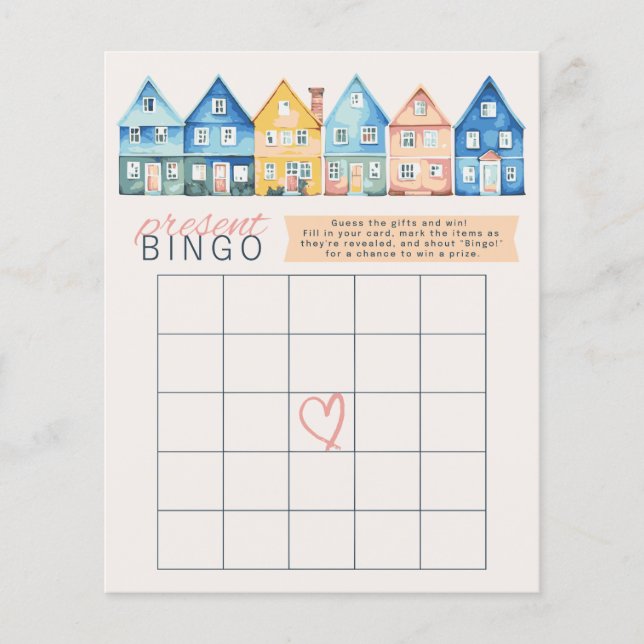 "It Takes a Village" Cadeau Bingo Douche Spel (Voorkant)