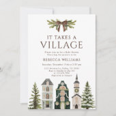 It Takes a Village Christmas Baby Shower Kaart (Voorkant)