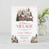 It takes a village Christmas baby shower Kaart (Staand voorkant)