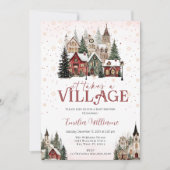 It Takes a Village Chritsmas Baby Shower  Kaart (Voorkant)