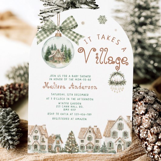 It Takes a Village Gender Neutral Baby Shower Kaart