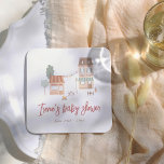 It Takes A Village Gender Neutral Baby Shower Kartonnen Onderzetters<br><div class="desc">Baby shower coasters to match our It Takes A Village Gender Neutral Baby Shower collection. This coaster features a hand-drawn scene of a town, with different buildings, shops and more. The illustration is in a simple, pencil style and your name is written in a modern calligraphy. A cozy baby shower...</div>