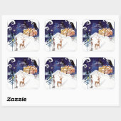 It Takes a Village Guardian Snowman Baby Shower Vierkante Sticker (Vel)