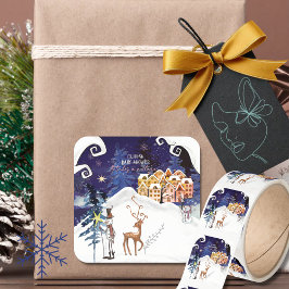 It Takes a Village Guardian Snowman Baby Shower Vierkante Sticker