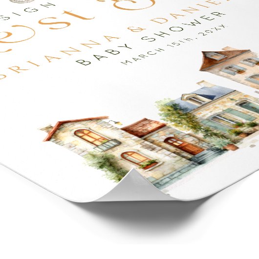 It Takes a Village Guest Book Sign Poster (Hoek)