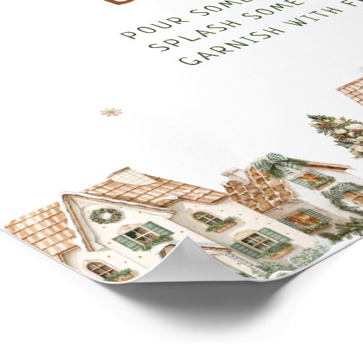 It Takes a Village Neutral Baby Shower Mom-osa Bar Poster (Hoek)