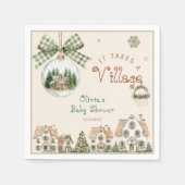 It Takes a Village Neutral Baby Shower Servet (Voorkant)