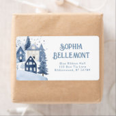 It takes a village night Winter Snow Baby Shower Etiket (Insitu)