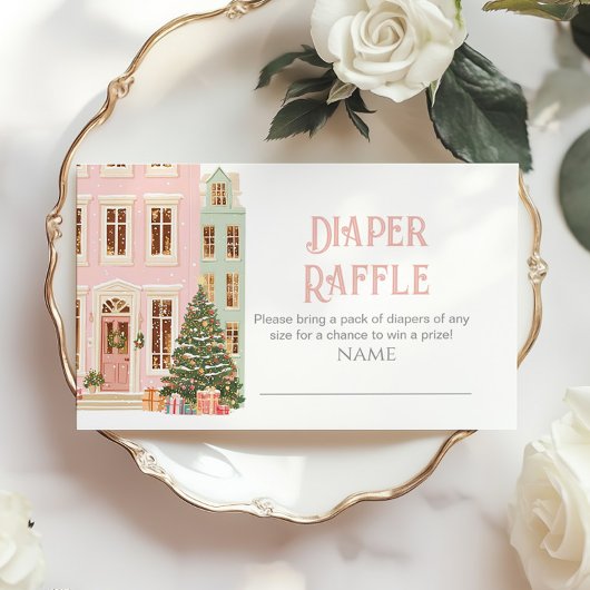 It takes a Village Pink Houses Diaper raffle Informatiekaartje