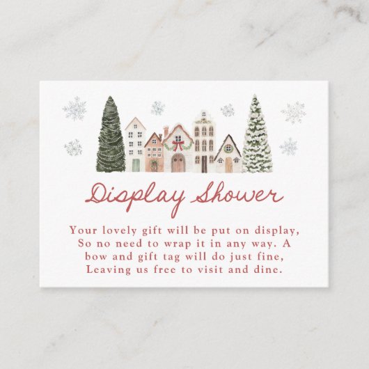 It Takes a Village Snowflake Display Shower Informatiekaartje (Voorkant)