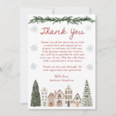 It Takes a Village Snowflake Winter Baby Shower Bedankkaart (Voorkant)