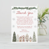 It Takes a Village Snowflake Winter Baby Shower Bedankkaart (Staand voorkant)