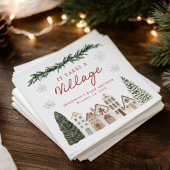 It Takes a Village Snowflake Winter Baby Shower Servet