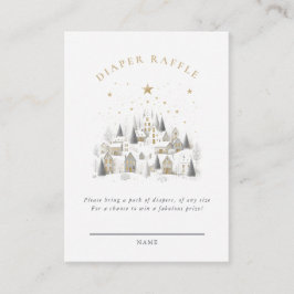 It Takes A Village Snowy Whimsical Baby Shower  Informatiekaartje