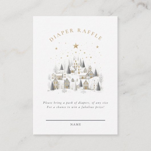 It Takes A Village Snowy Whimsical Baby Shower  Informatiekaartje (Voorkant)