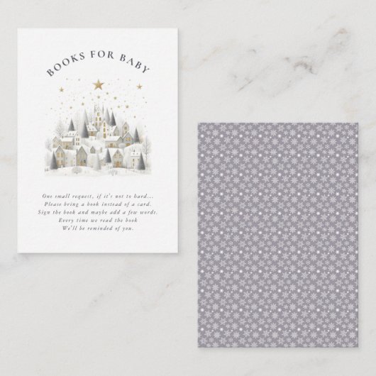 It Takes a Village Snowy Whimsical Baby Shower Informatiekaartje (Voorkant / Achterkant)