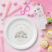 It Takes a Village Snowy Whimsical Baby Shower  Papieren Bordje (Feest)