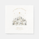It Takes a Village Snowy Whimsical Baby Shower  Servet (Voorkant)