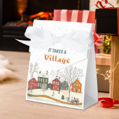 It Takes a Village Winter Baby Shower Favor Box Bedankdoosjes