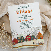 It Takes a Village Winter Baby Shower Kaart