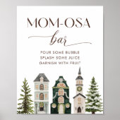 It Takes a Village Winter Baby Shower Mom-osa Bar Poster (Voorkant)