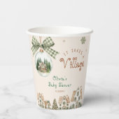 It Takes a Village Winter Baby Shower Papieren Bekers (Achterkant)