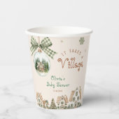 It Takes a Village Winter Baby Shower Papieren Bekers (Voorkant)