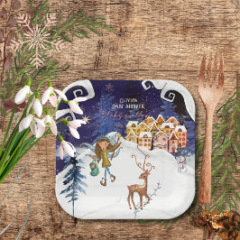It Takes a Village Winter Fairy Girl Baby Shower  Papieren Bordje