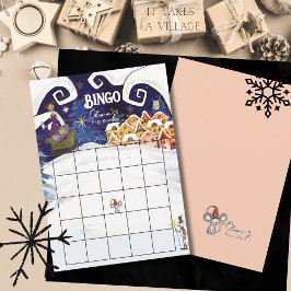 It Takes a Village Winter Girl Baby Shower Bingo Kaart