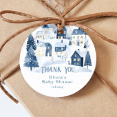It takes a Village Winter Night Snow Thank you Bedankjes Labels