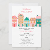 It takes a village winter pink baby shower kaart (Voorkant)