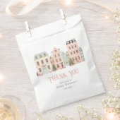 It takes a Village Winter Pink Snow Thank you Bedankzakje (Geknipt)